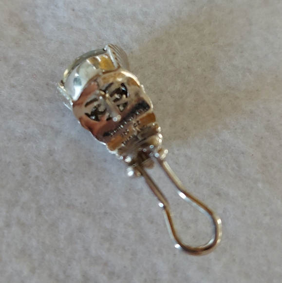 Green quartz Judith Ripka sterling silver crossover hoop earrings - Picture 9 of 11